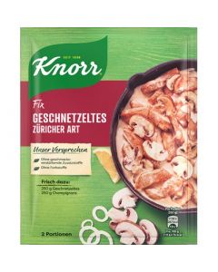 Knorr Fix für Geschnetzeltes Züricher Art